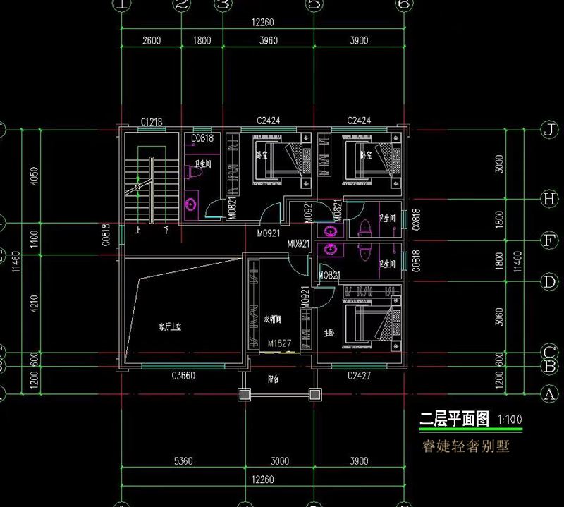 農村平屋頂三層現(xiàn)代風別墅戶型圖，百看不厭(圖5)